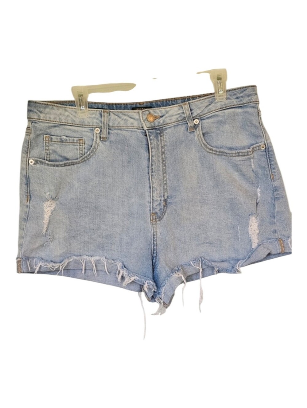 Wild Fable Super High Rise Rolled Cuffed Light Wash Blue Denim Shorts Size 14